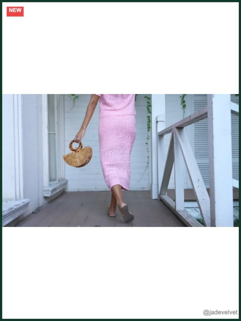 Crochet 2 Piece Skirt Set Short Sleeve Top Midi Skirt Vacation Outfit